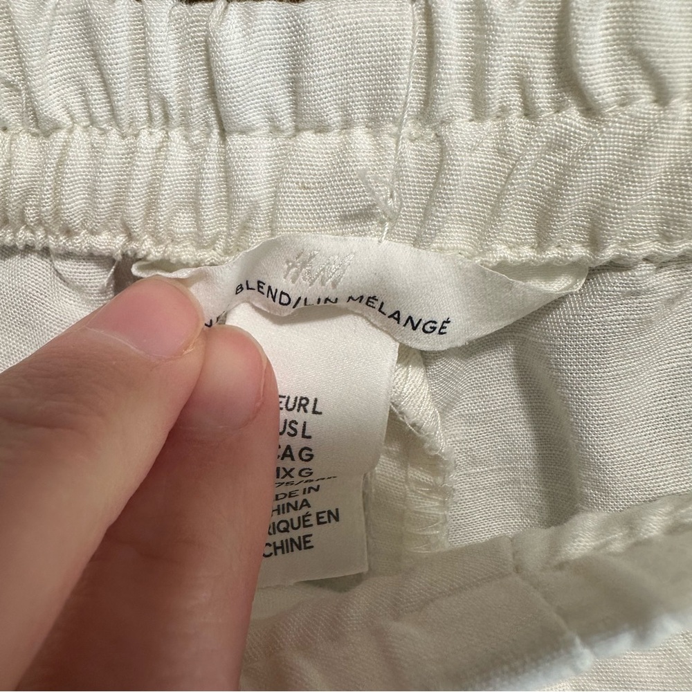 H&M Cream Drawstring Linen Pants - Picture 5 of 6